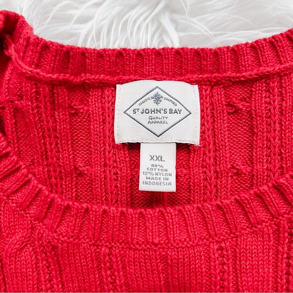 St. John’s Bay | Red Cableknit Sweater - Picture 2 of 4